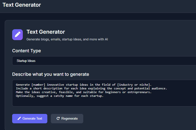 Startup Ideas Writer